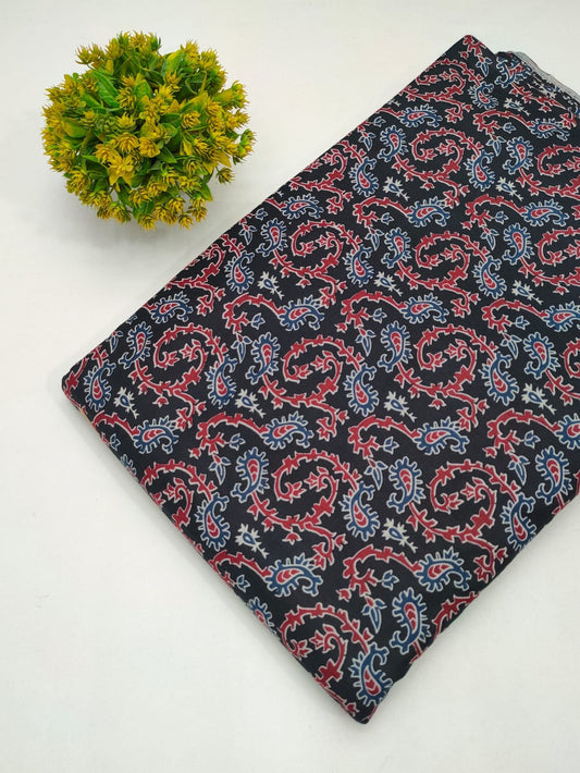 Cotton fabric dress material from sanganeri print with screen printing