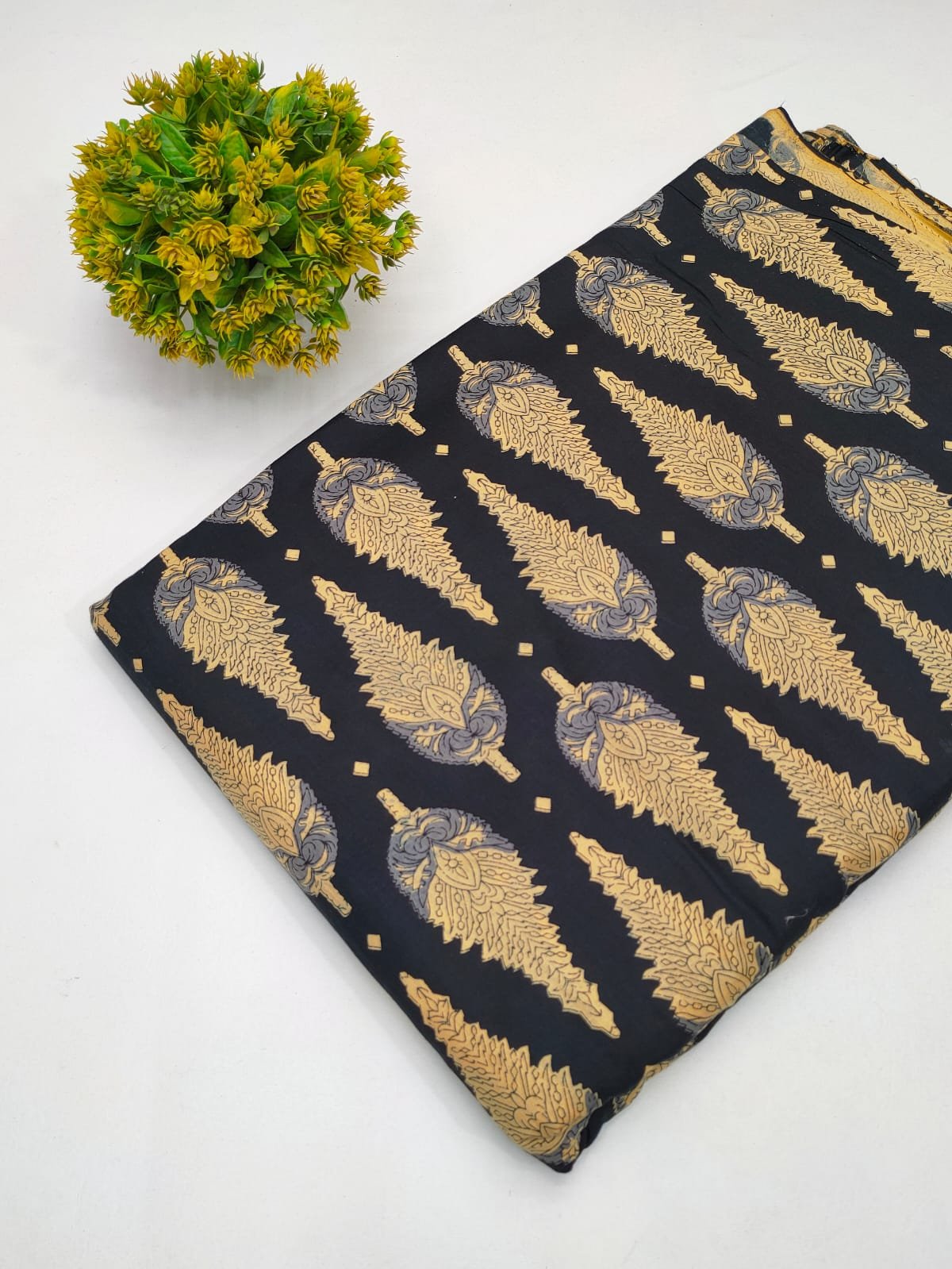 Cotton fabric dress material from sanganeri print with screen printing