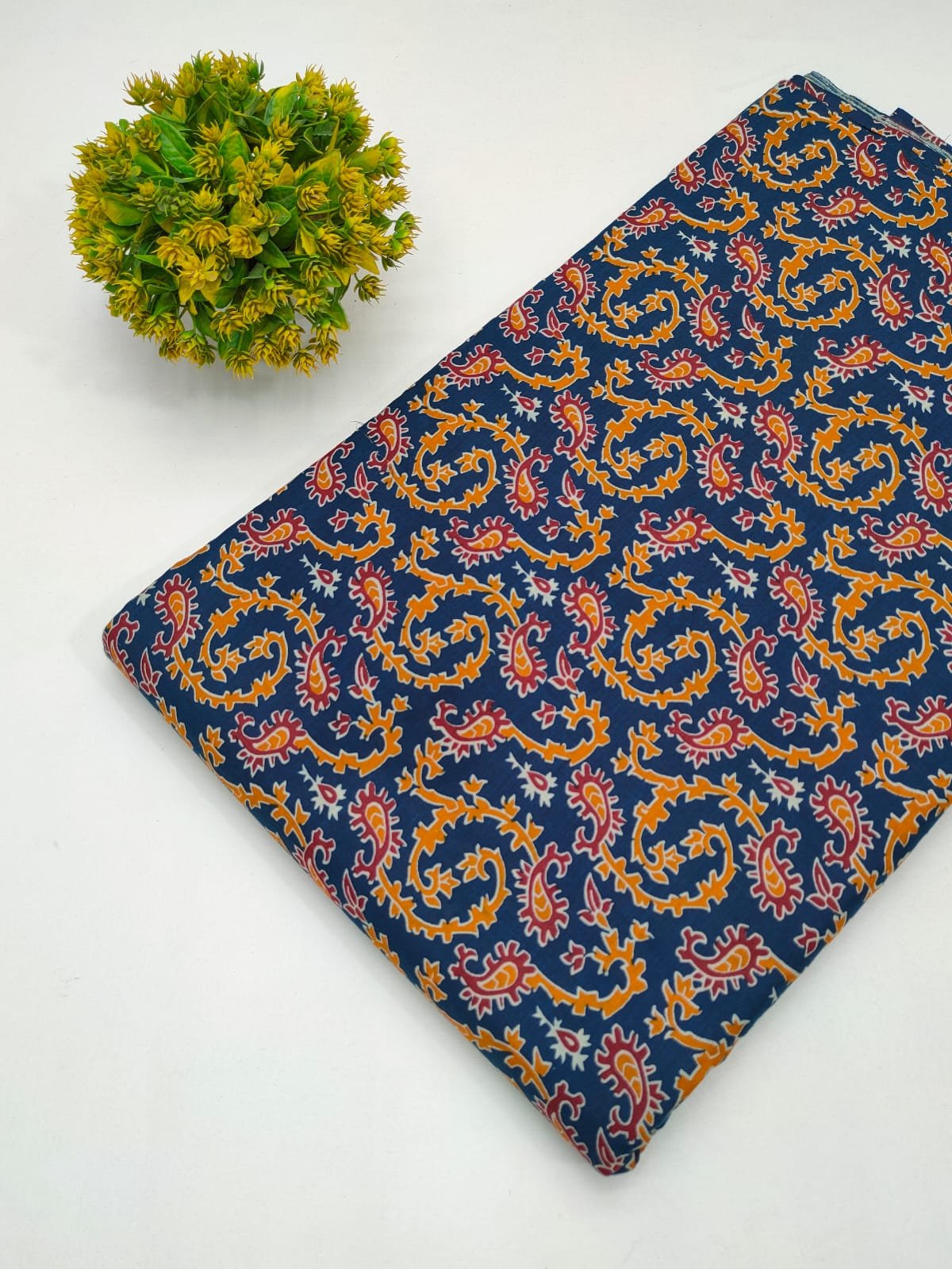 Cotton fabric dress material from sanganeri print with screen printing