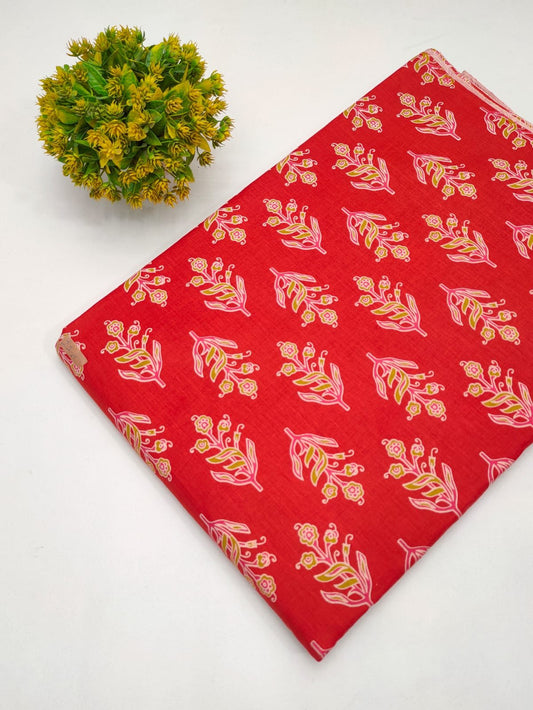 Cotton fabric dress material from sanganeri print with screen printing