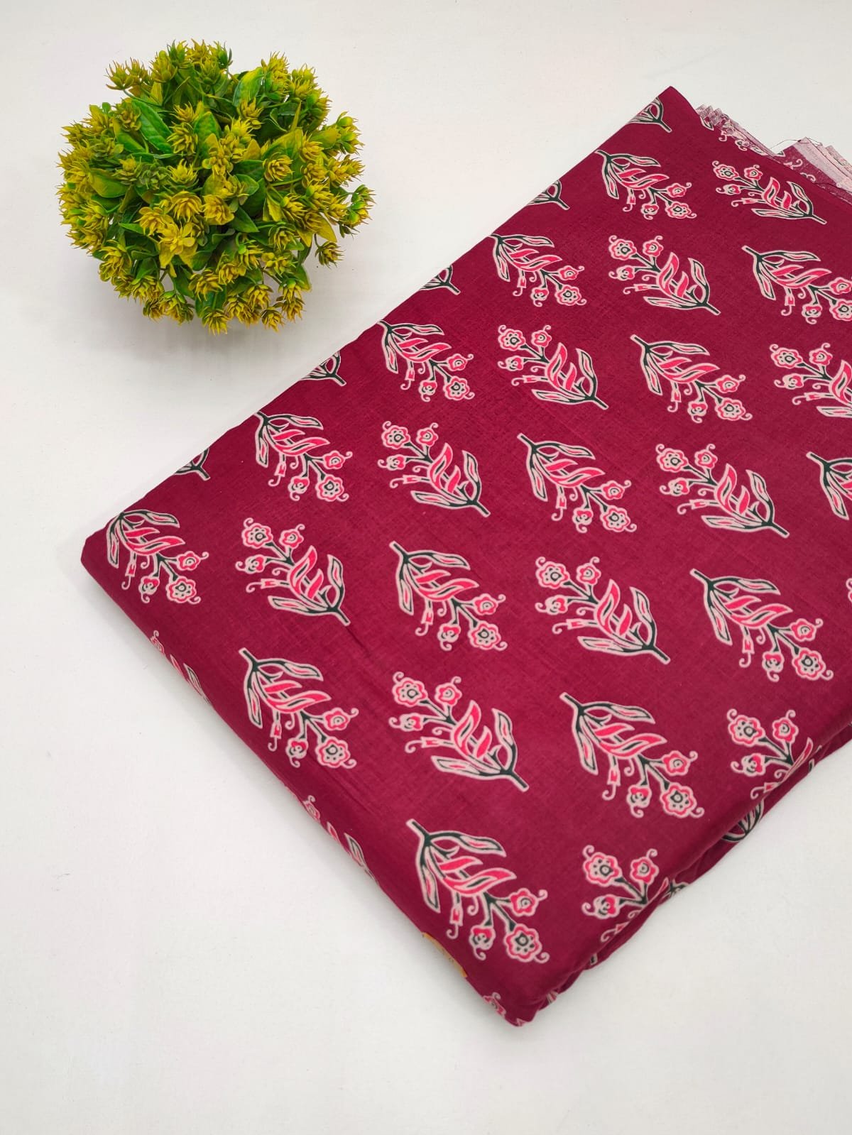 Cotton fabric dress material from sanganeri print with screen printing