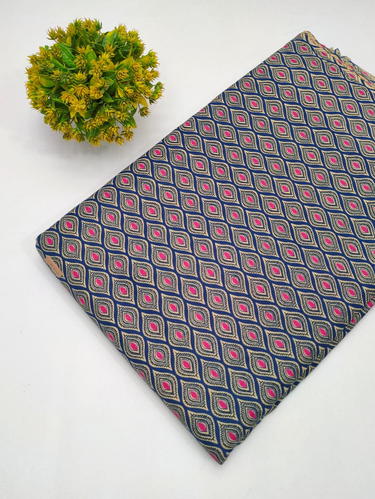 Cotton fabric dress material from sanganeri print with screen printing