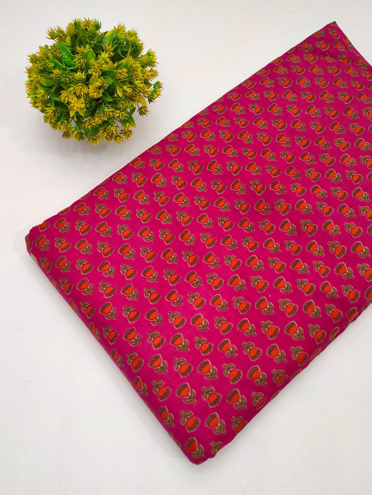 Cotton fabric dress material from sanganeri print with screen printing