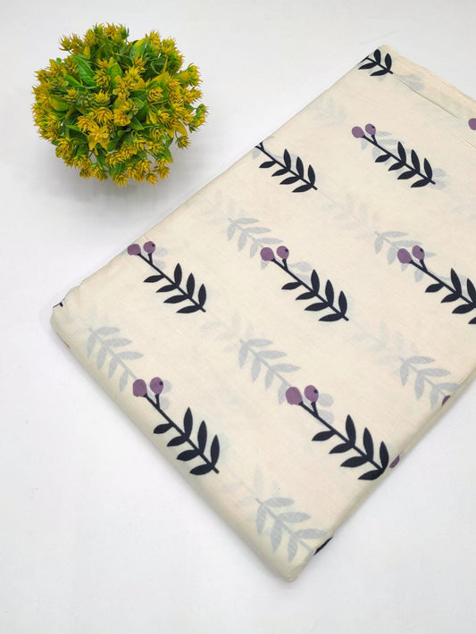 Cotton fabric dress material from sanganeri print with screen printing