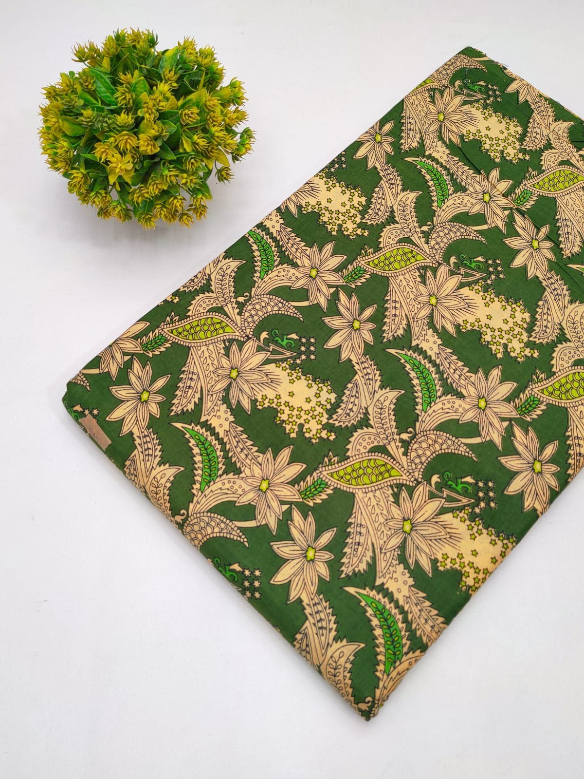 Cotton fabric dress material from sanganeri print with screen printing