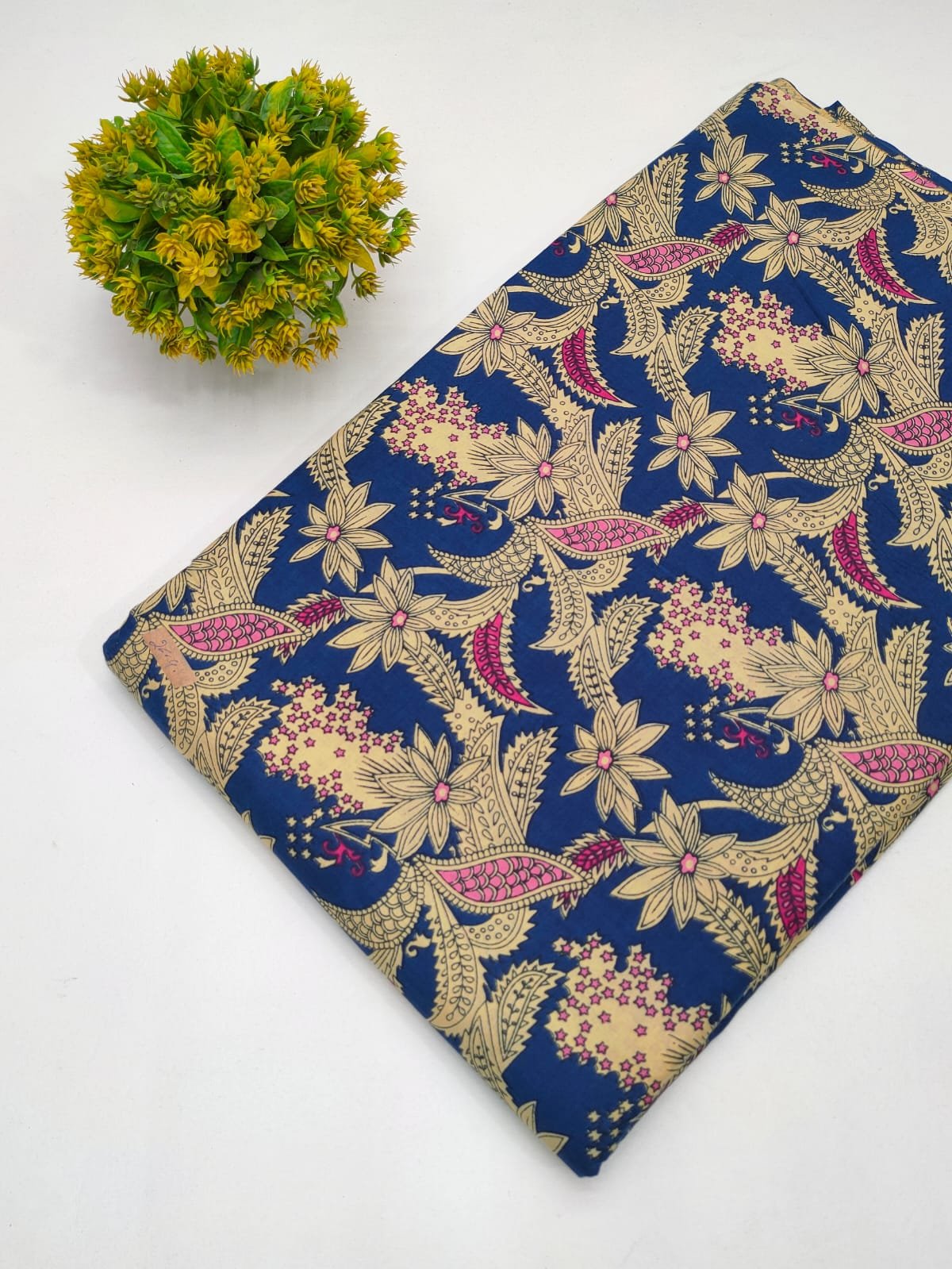 Cotton fabric dress material from sanganeri print with screen printing
