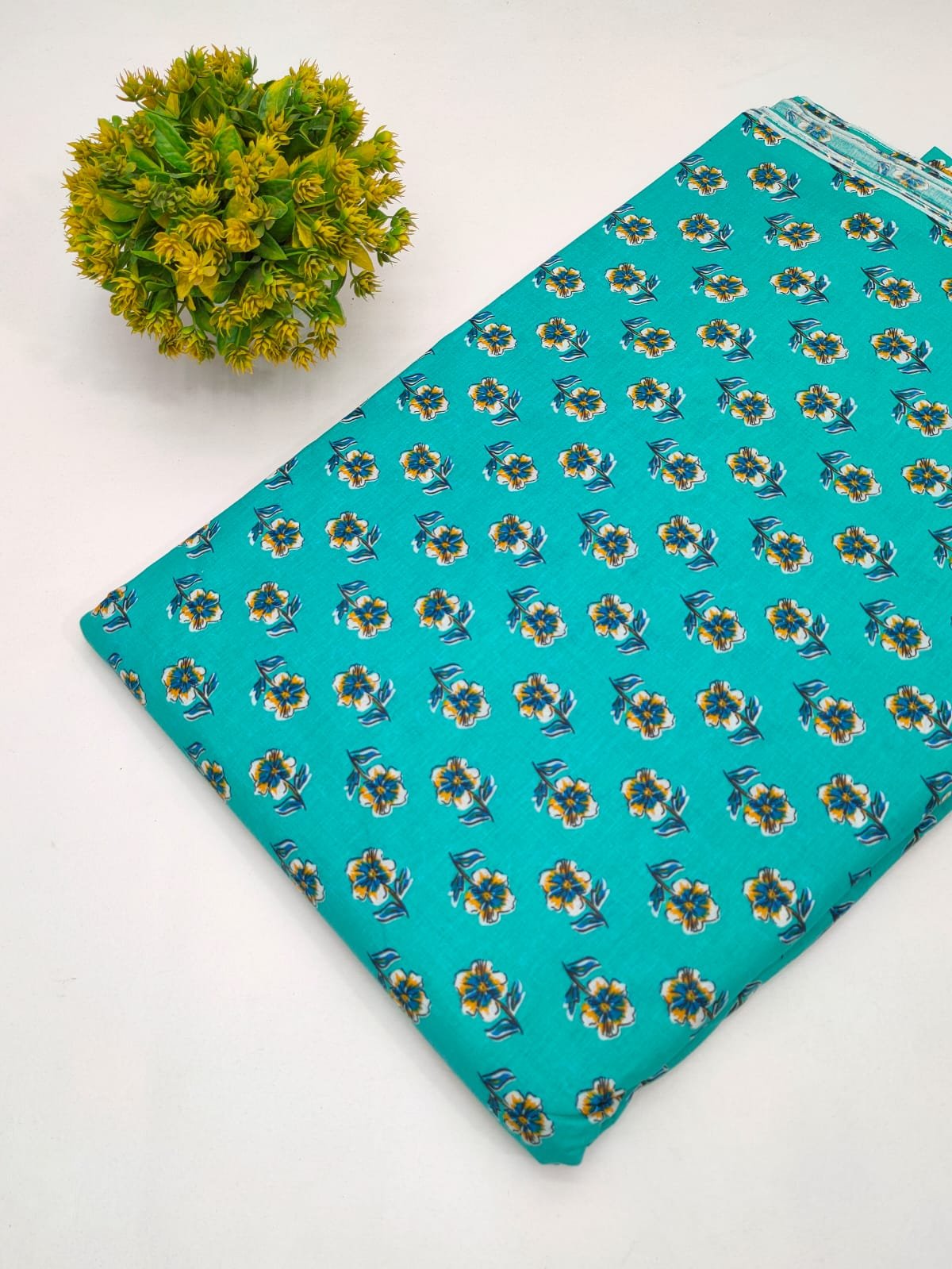 Cotton fabric dress material from sanganeri print with screen printing