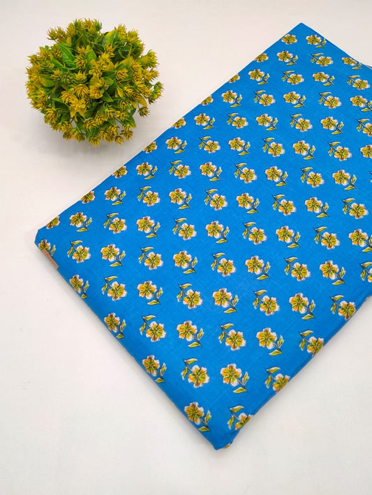Cotton fabric dress material from sanganeri print with screen printing