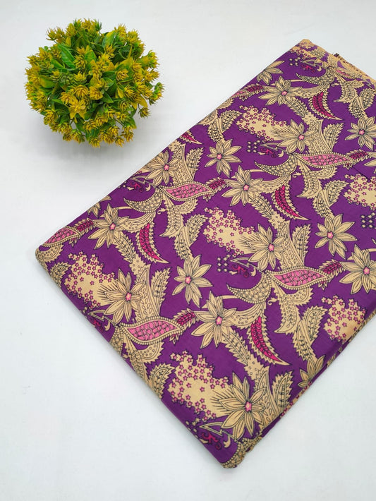 Cotton fabric dress material from sanganeri print with screen printing