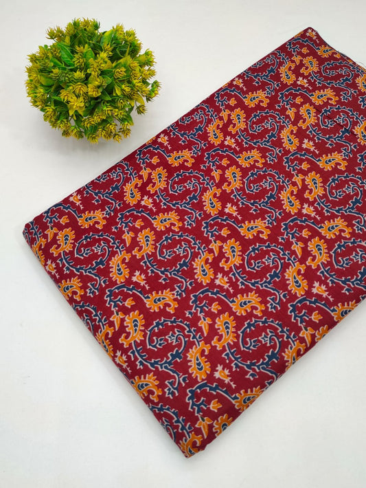 Cotton fabric dress material from sanganeri print with screen printing