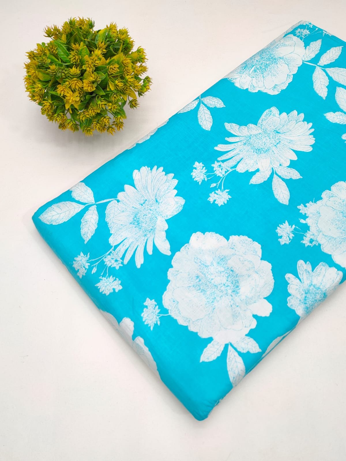 Cotton fabric dress material from sanganeri print with screen printing
