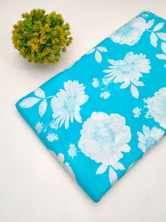 Cotton fabric dress material from sanganeri print with screen printing