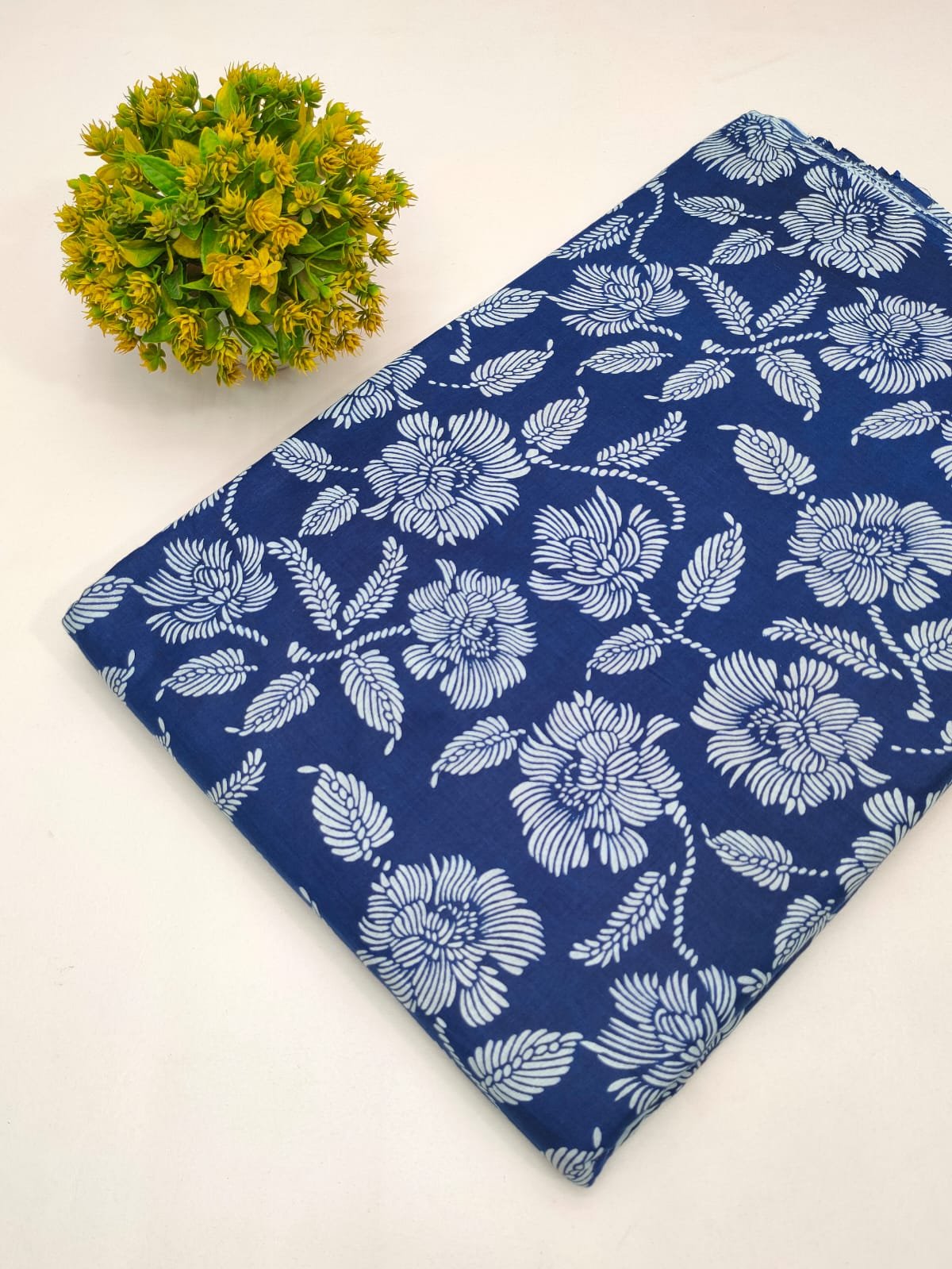 Cotton fabric dress material from sanganeri print with screen printing