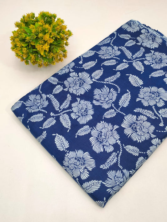 Cotton fabric dress material from sanganeri print with screen printing