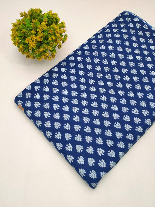 Cotton fabric dress material from sanganeri print with screen printing