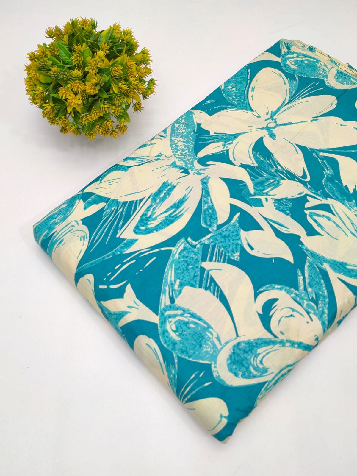 Cotton fabric dress material from sanganeri print with screen printing