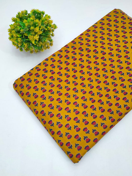 Cotton fabric dress material from sanganeri print with screen printing