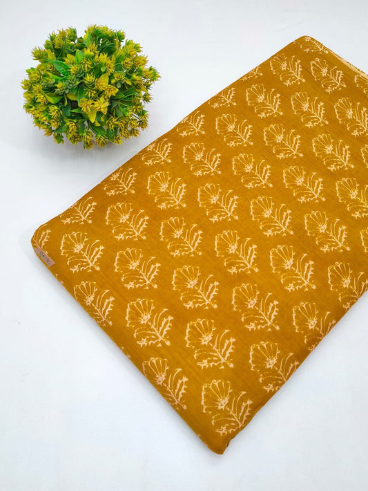 Cotton fabric dress material from sanganeri print with screen printing