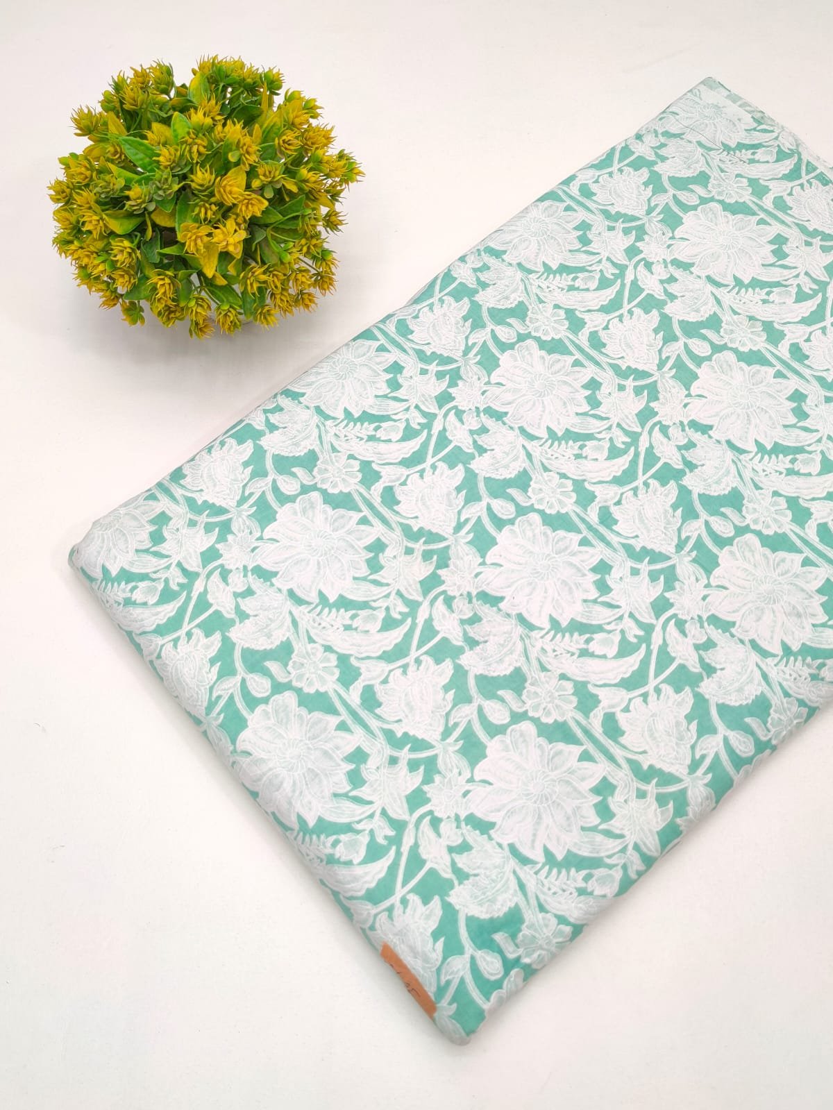 Cotton fabric dress material from sanganeri print with screen printing