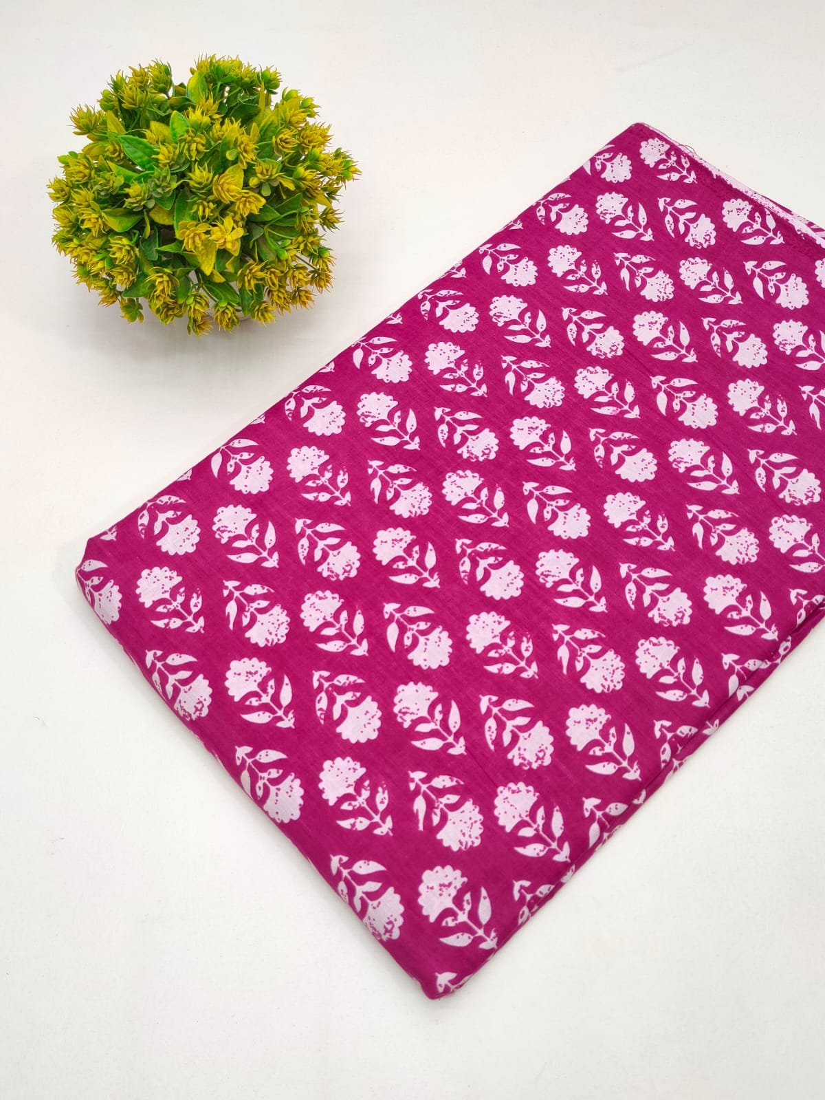 Cotton fabric dress material from sanganeri print with screen printing