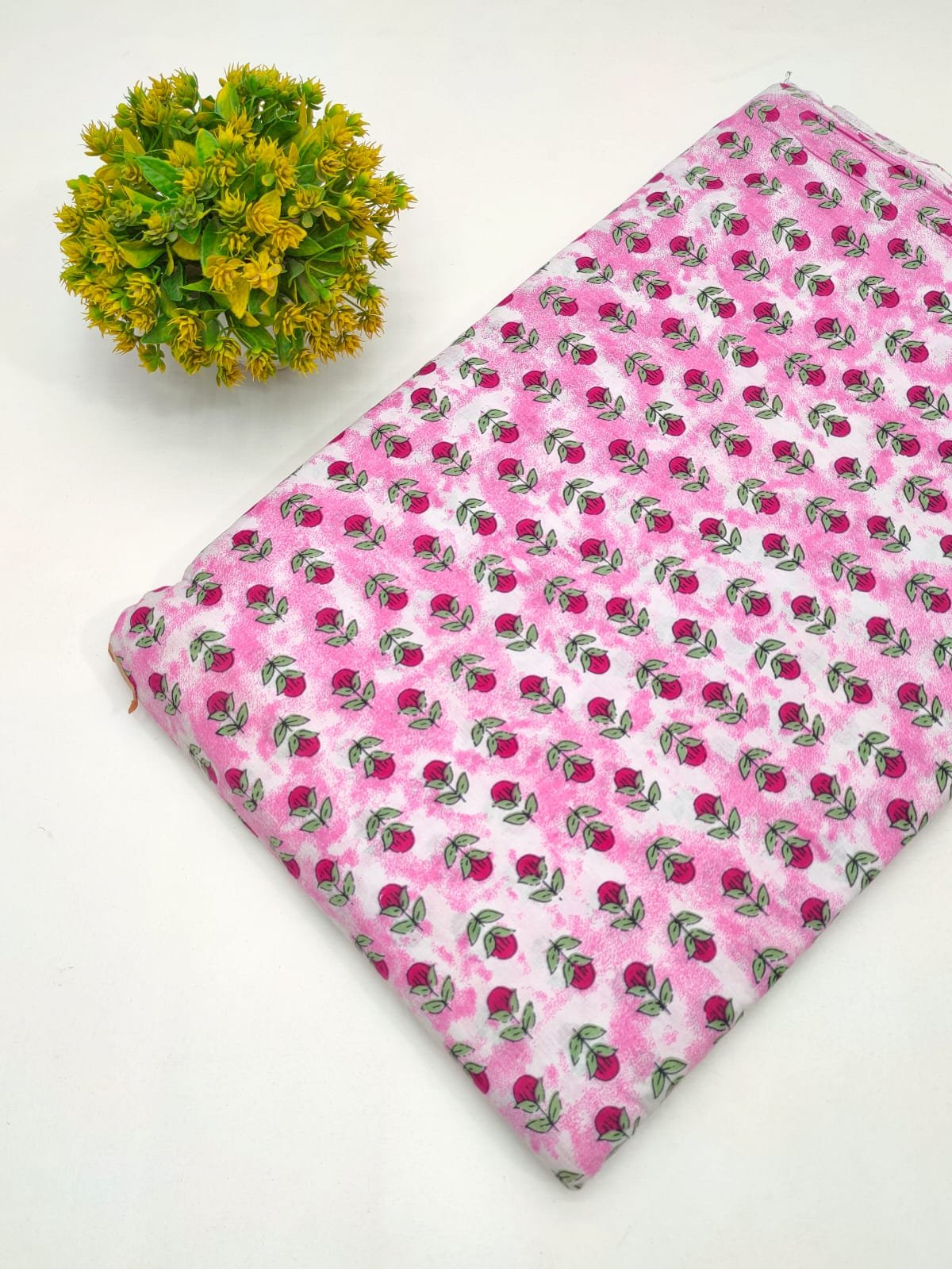 Cotton fabric dress material from sanganeri print with screen printing