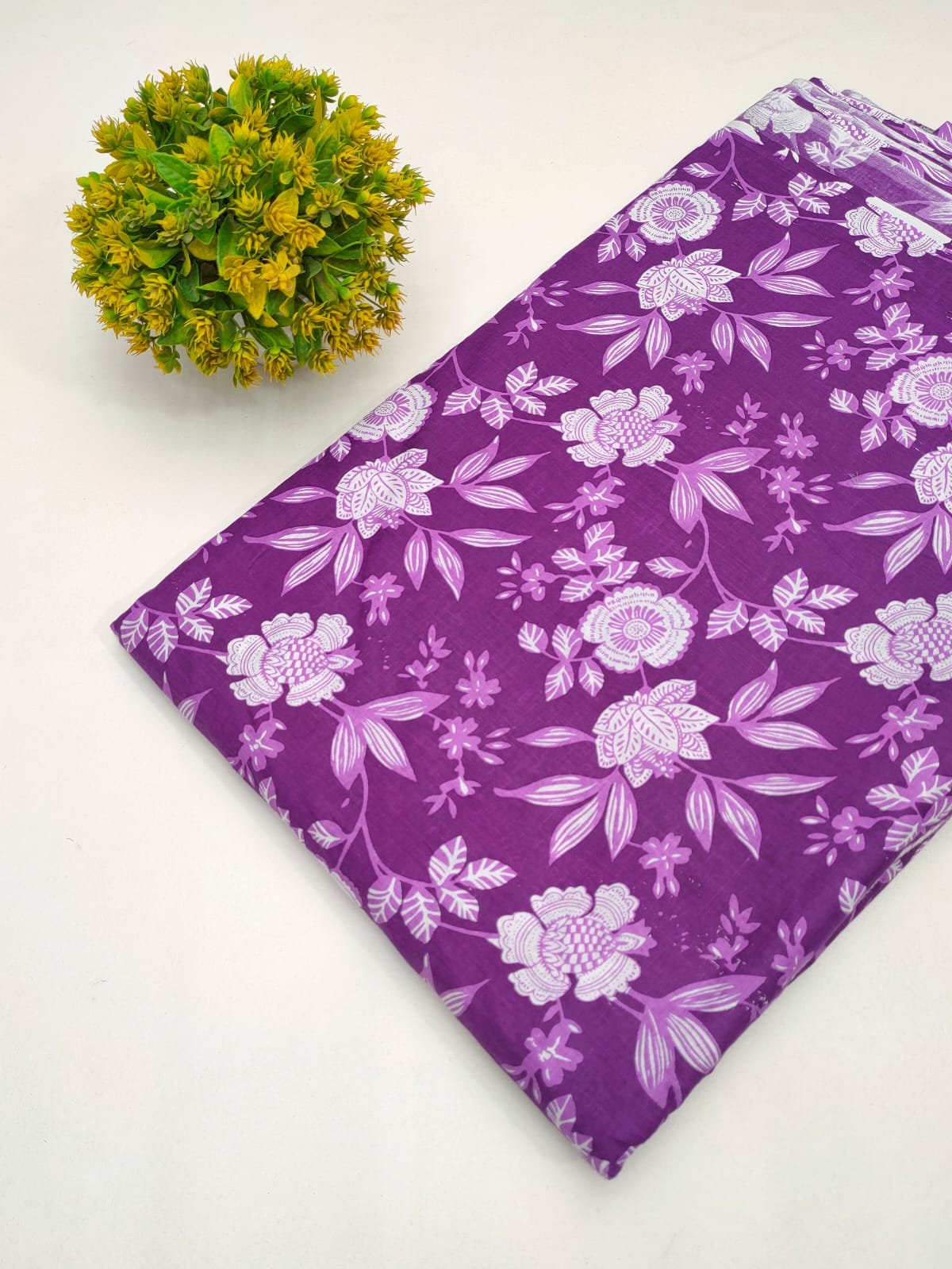Cotton fabric dress material from sanganeri print with screen printing