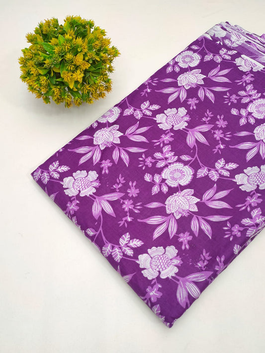 Cotton fabric dress material from sanganeri print with screen printing