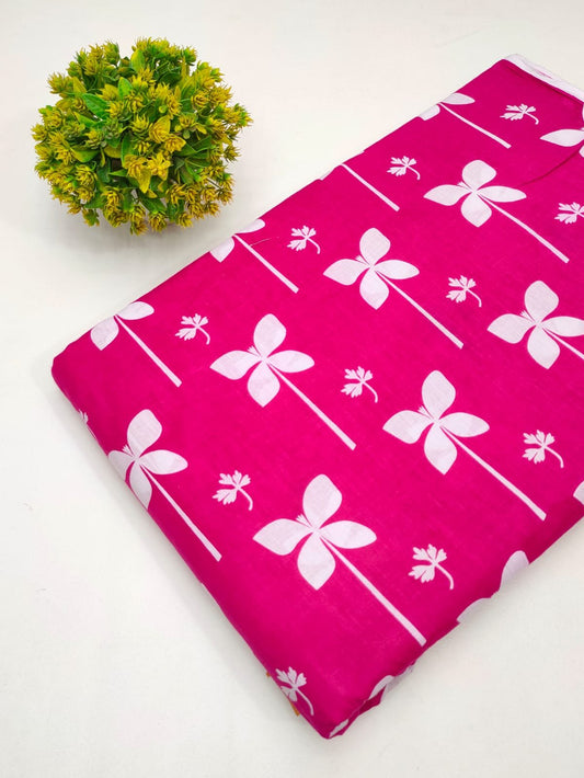 Cotton fabric dress material from sanganeri print with screen printing