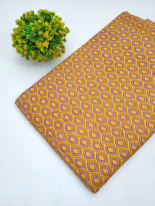 Cotton fabric dress material from sanganeri print with screen printing