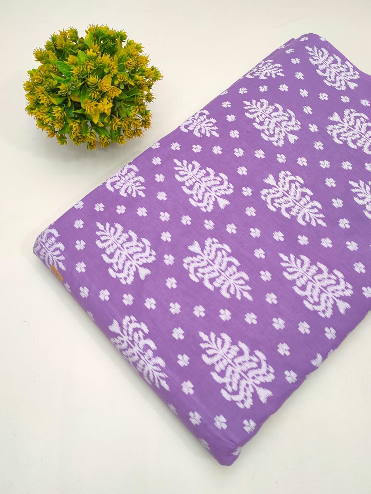 Cotton fabric dress material from sanganeri print with screen printing