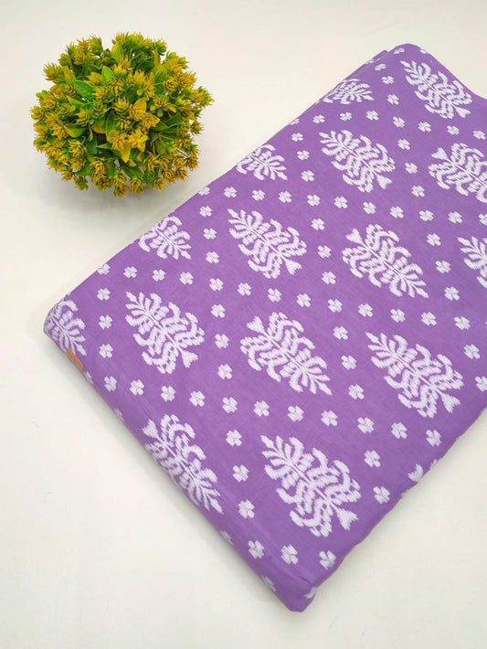 Cotton fabric dress material from sanganeri print with screen printing