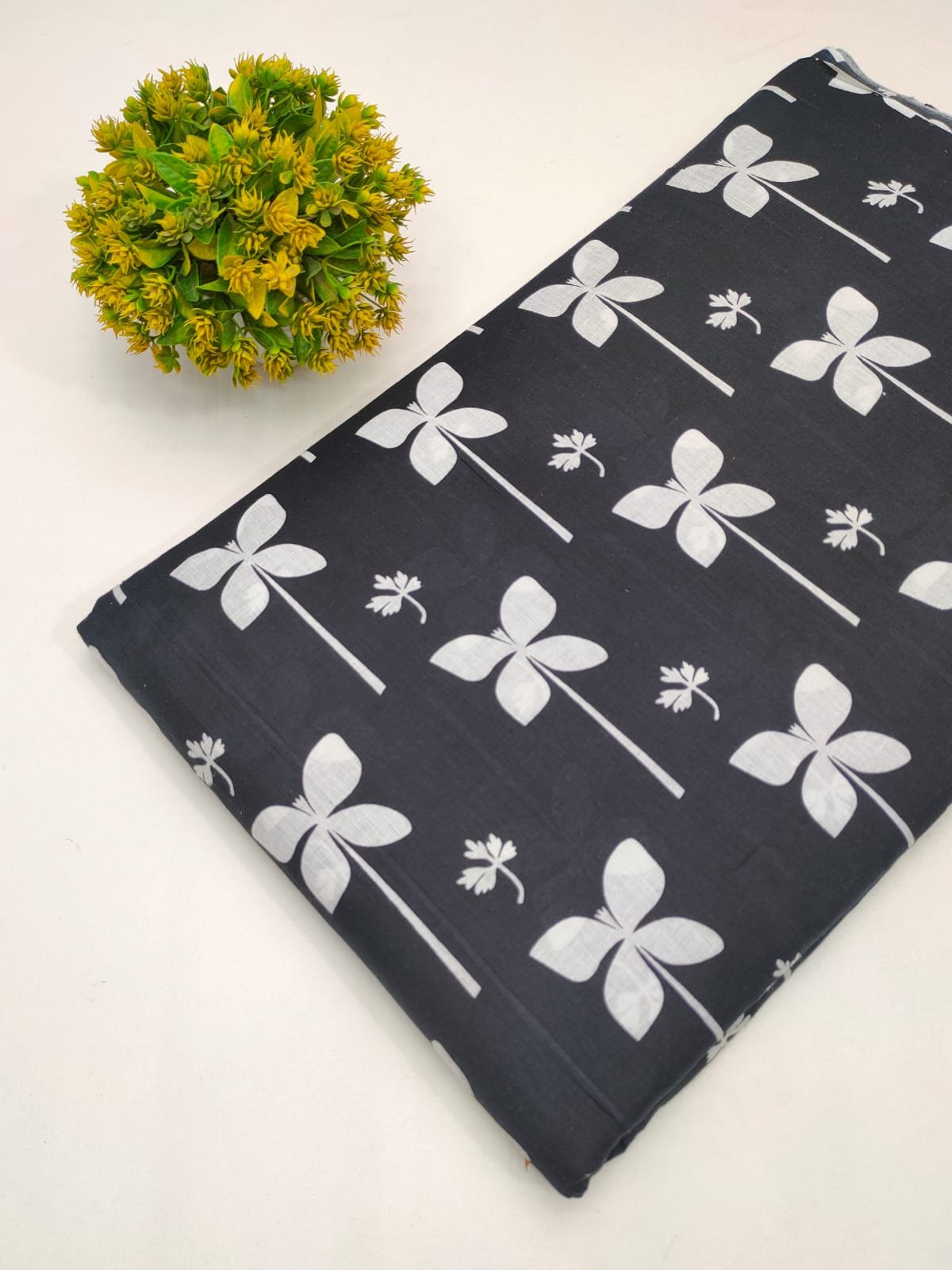 Cotton fabric dress material from sanganeri print with screen printing