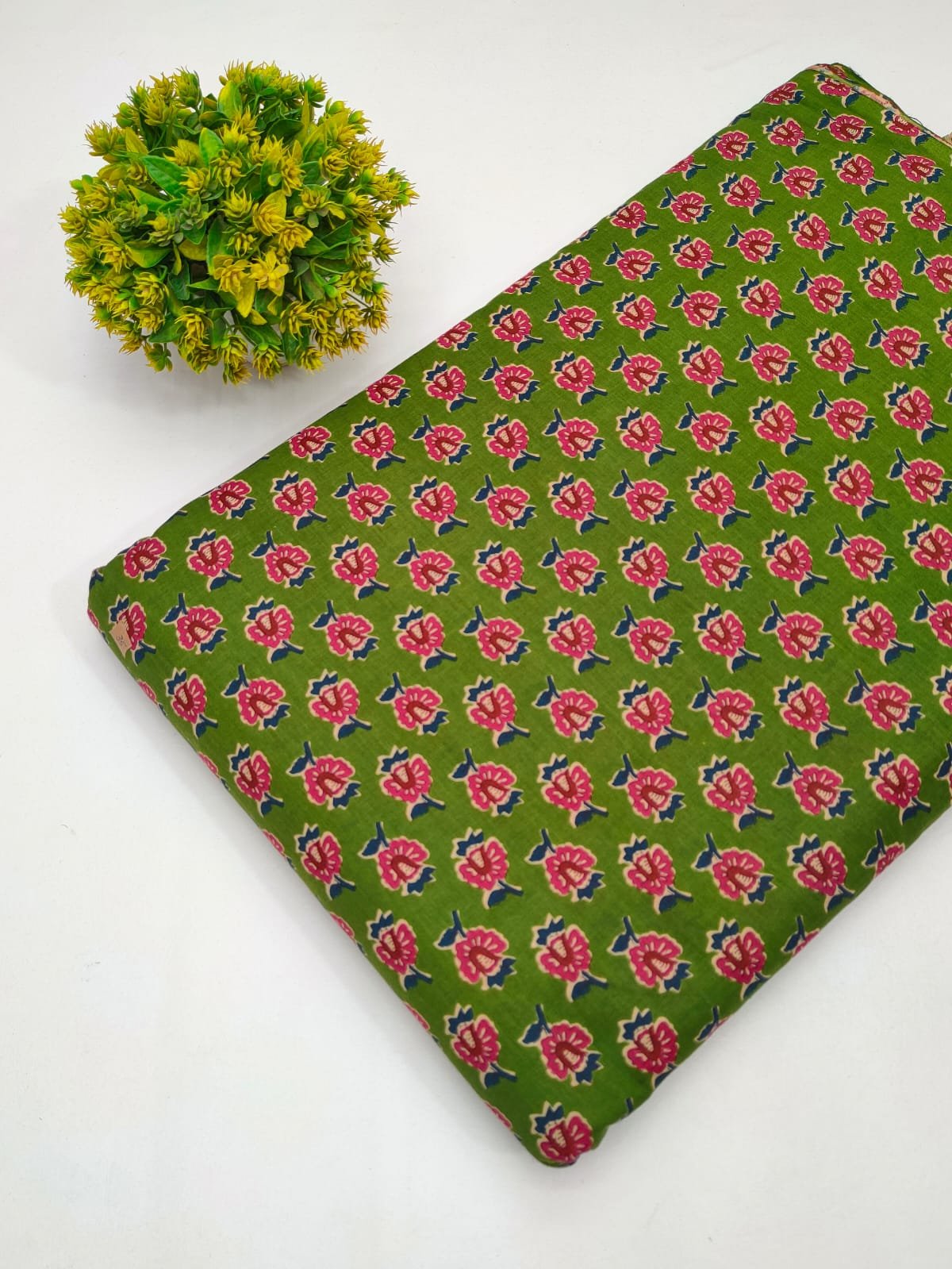 Cotton fabric dress material from sanganeri print with screen printing