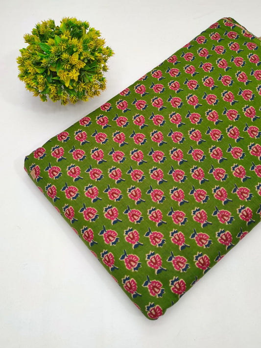 Cotton fabric dress material from sanganeri print with screen printing