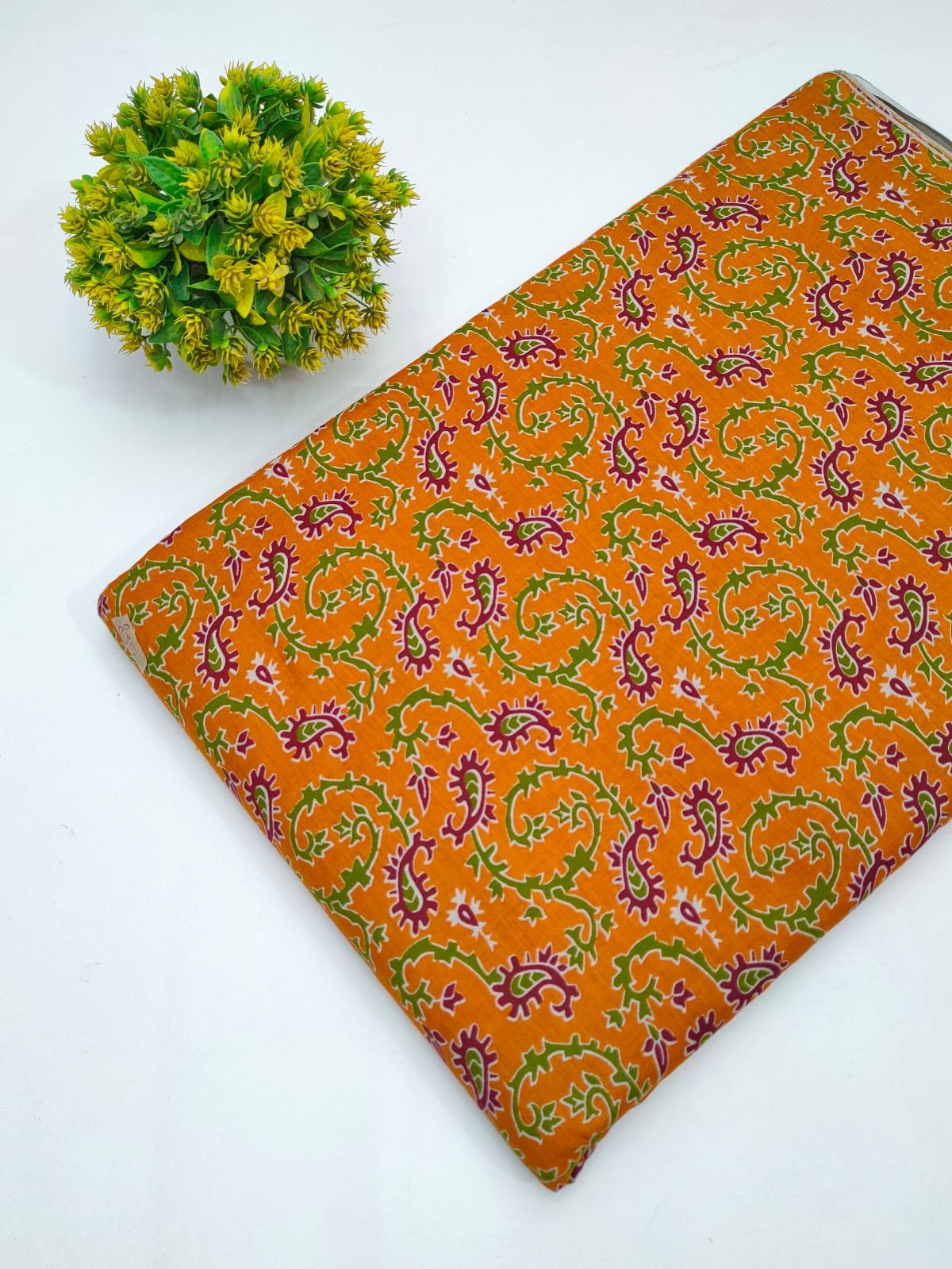 Cotton fabric dress material from sanganeri print with screen printing