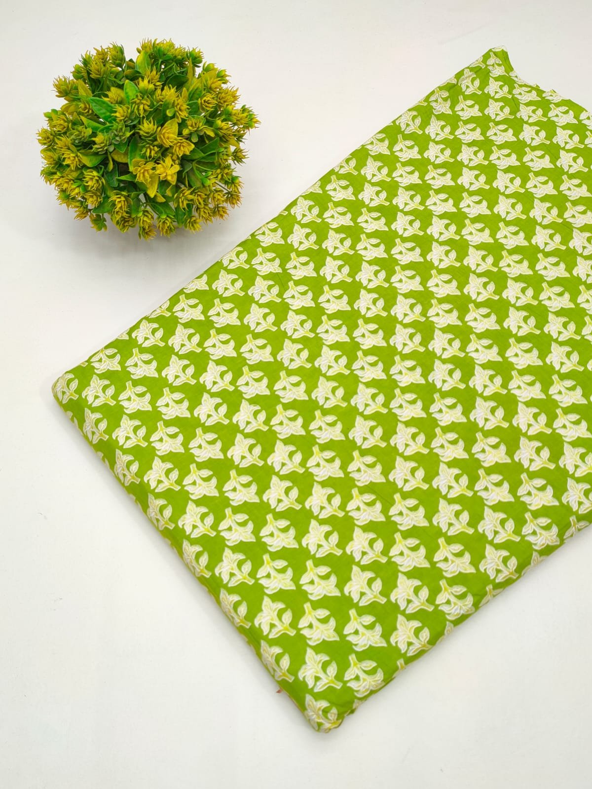 Cotton fabric dress material from sanganeri print with screen printing