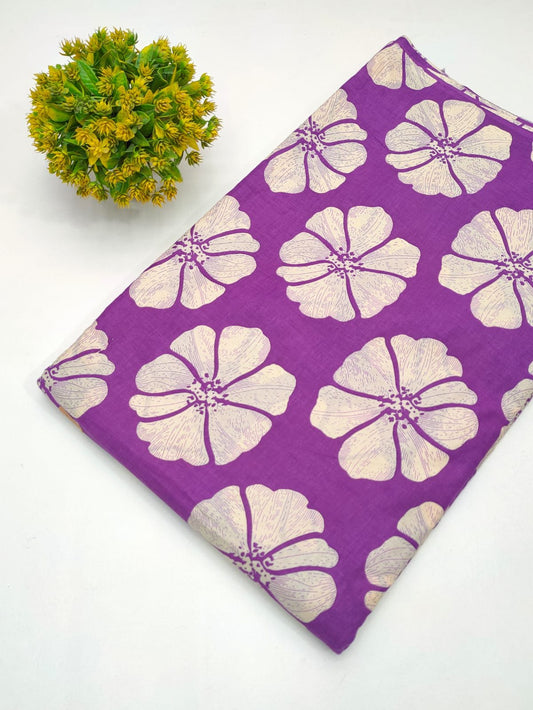 Cotton fabric dress material from sanganeri print with screen printing