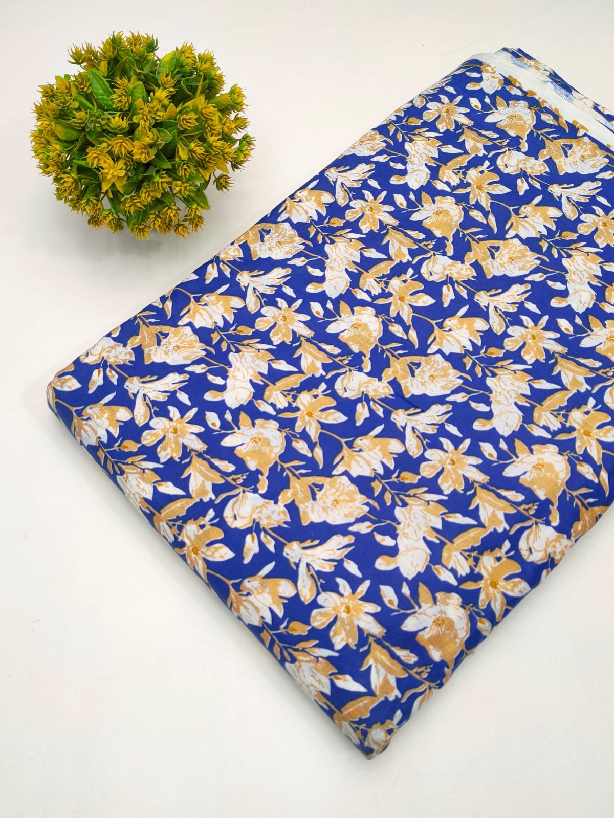 Cotton fabric dress material from sanganeri print with screen printing