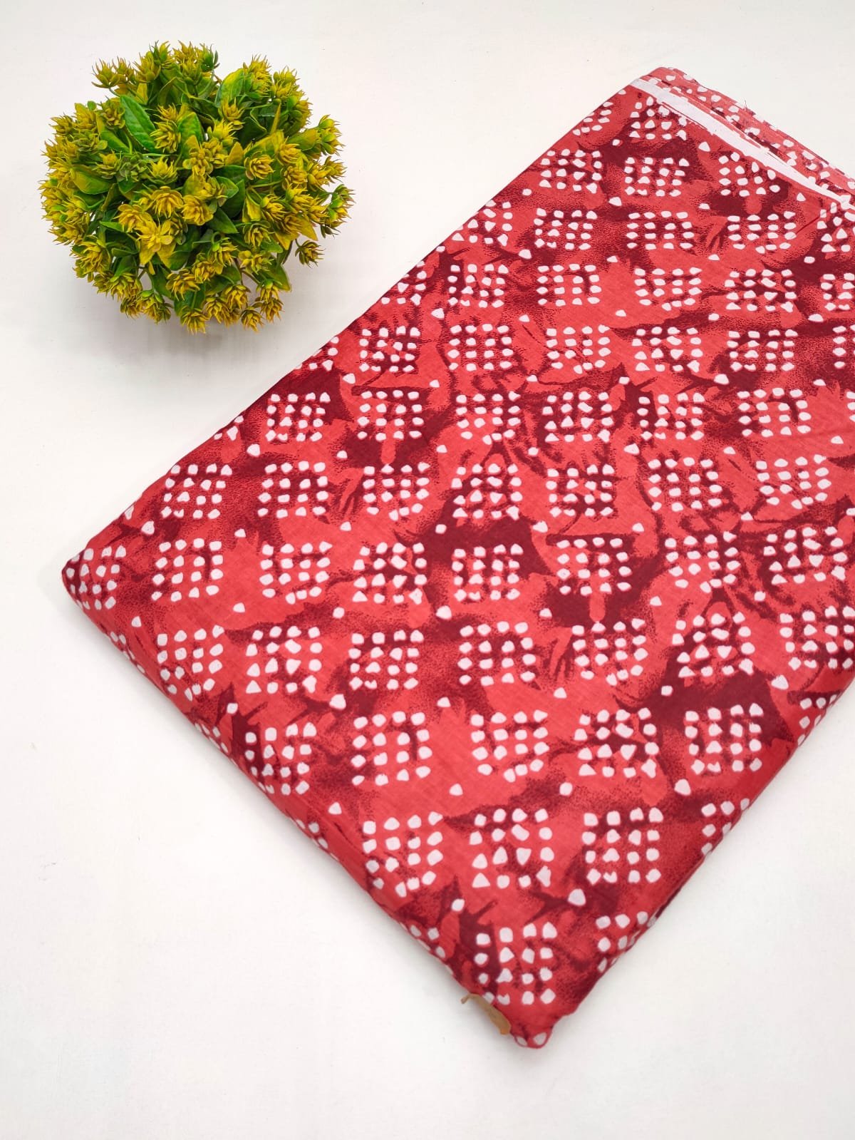 Cotton fabric dress material from sanganeri print with screen printing