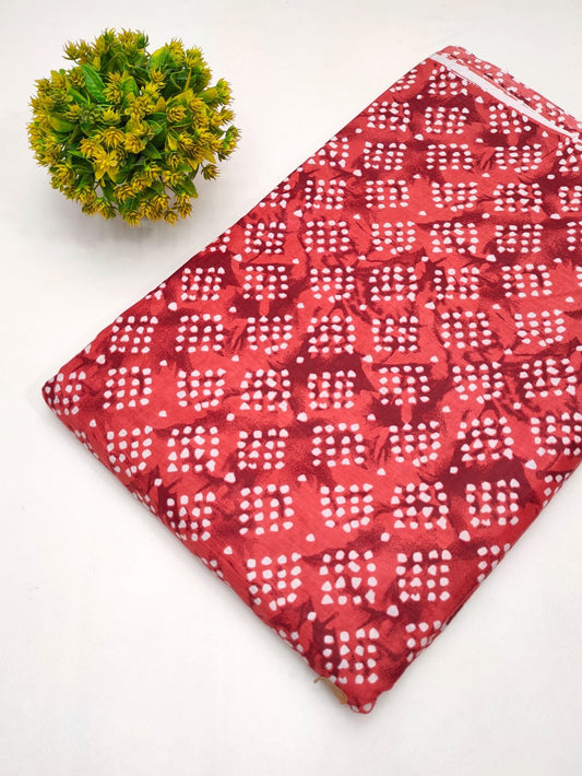 Cotton fabric dress material from sanganeri print with screen printing
