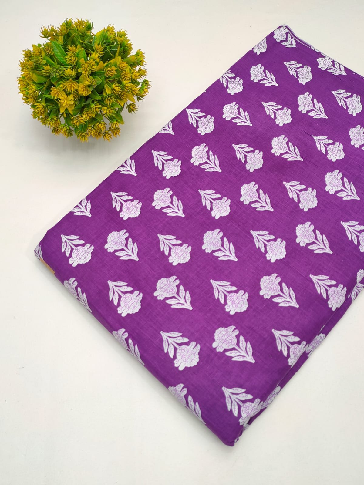 Cotton fabric dress material from sanganeri print with screen printing