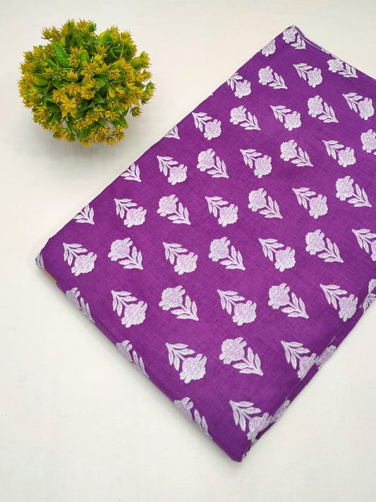 Cotton fabric dress material from sanganeri print with screen printing
