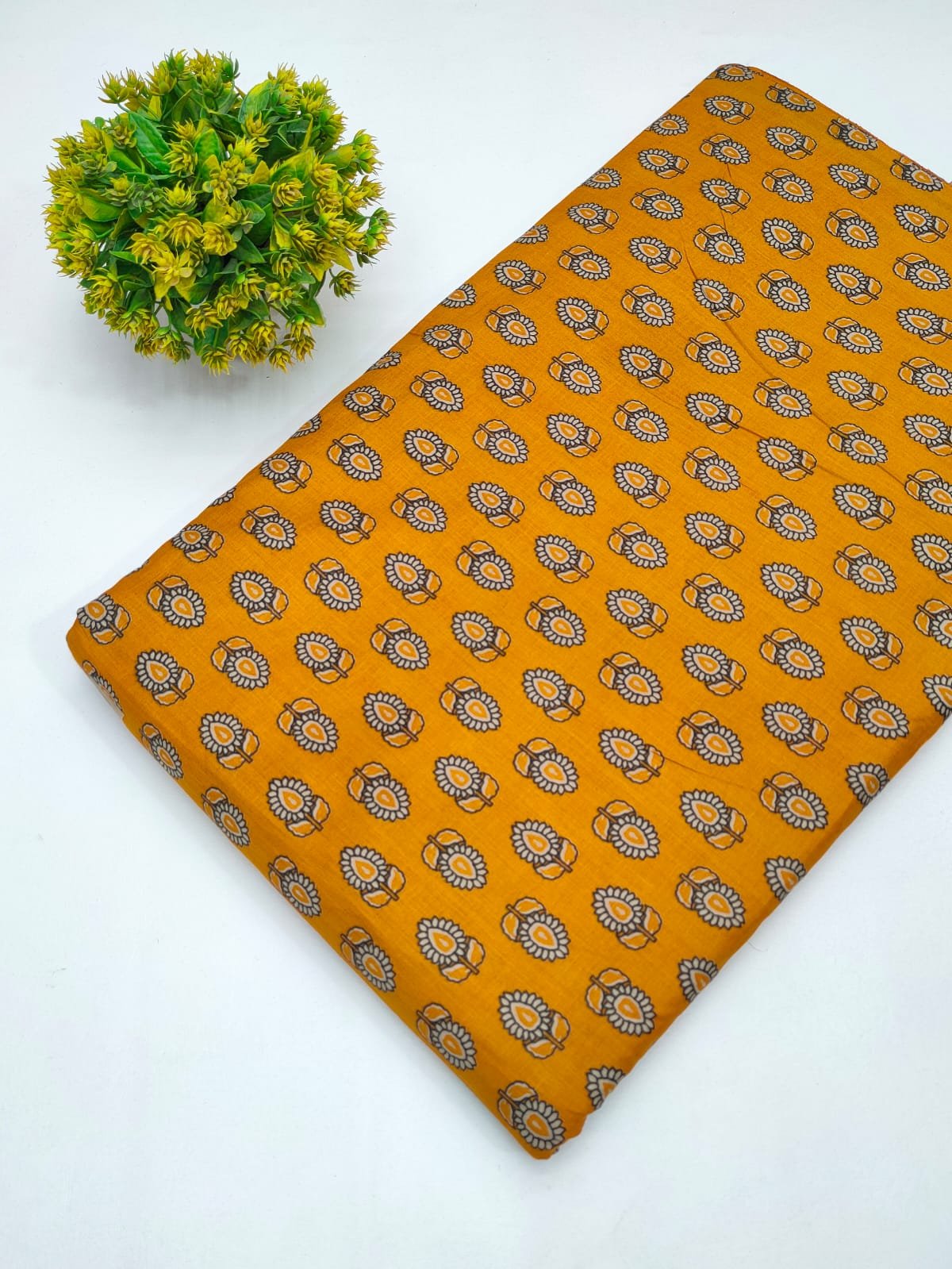 Cotton fabric dress material from sanganeri print with screen printing