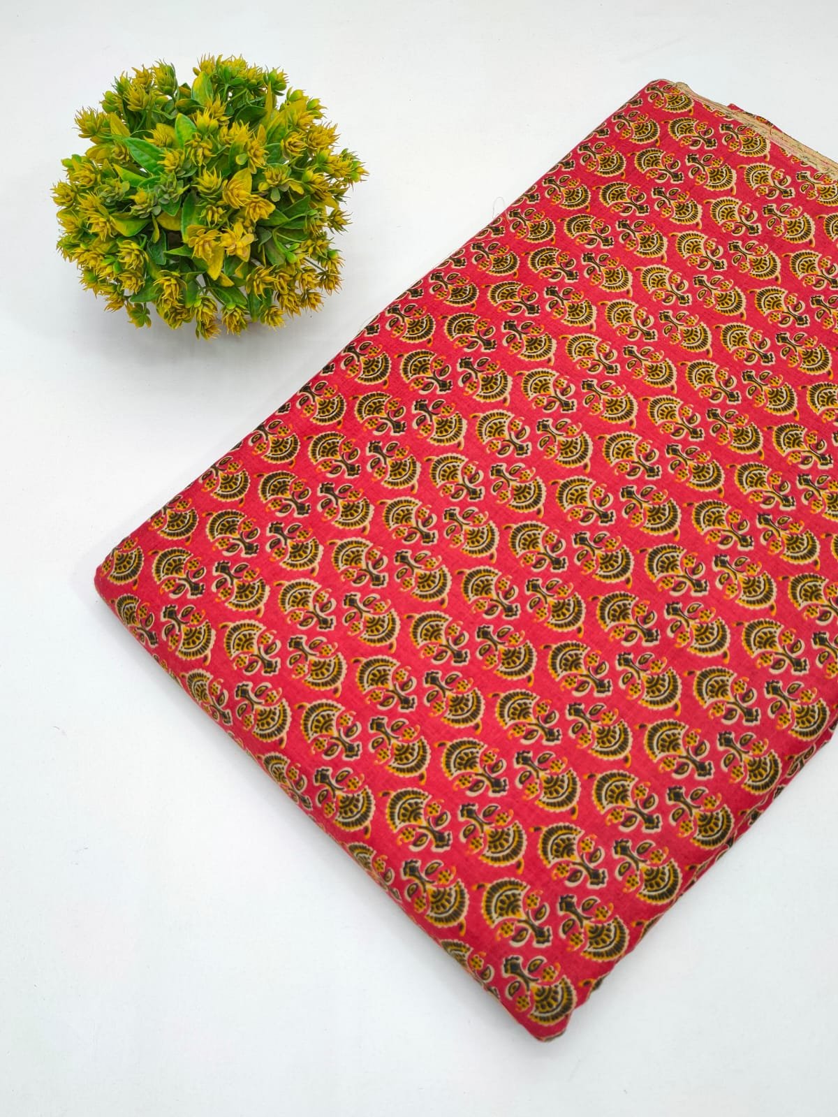 Cotton fabric dress material from sanganeri print with screen printing