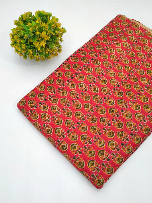 Cotton fabric dress material from sanganeri print with screen printing