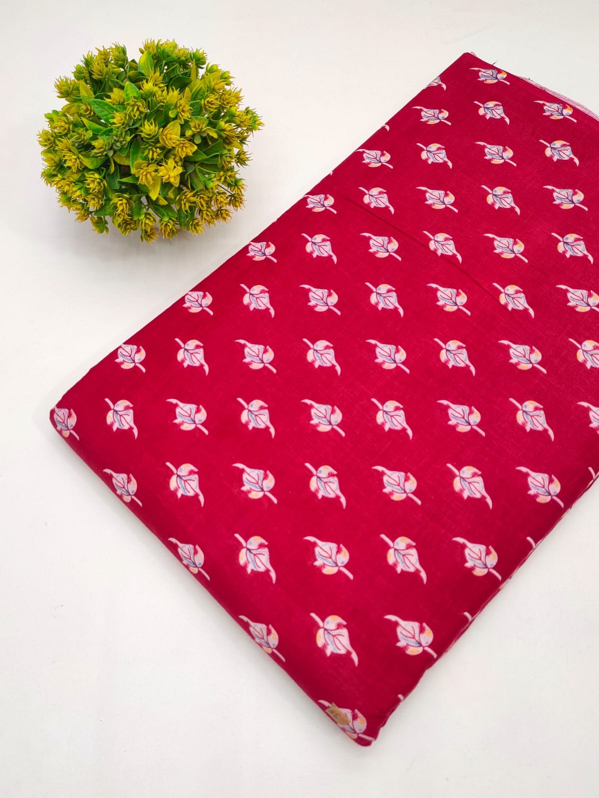 Cotton fabric dress material from sanganeri print with screen printing