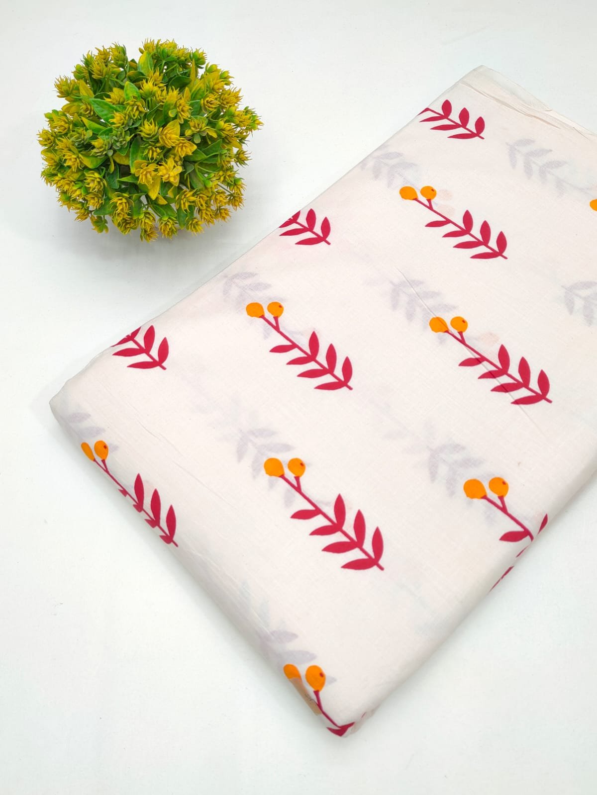 Cotton fabric dress material from sanganeri print with screen printing