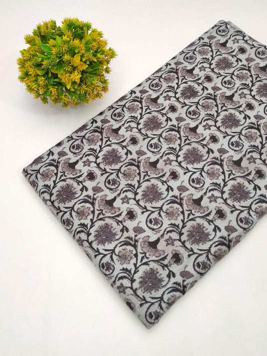 Cotton fabric dress material from sanganeri print with screen printing