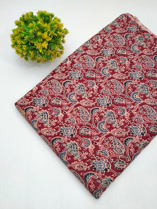 Cotton fabric dress material from sanganeri print with screen printing