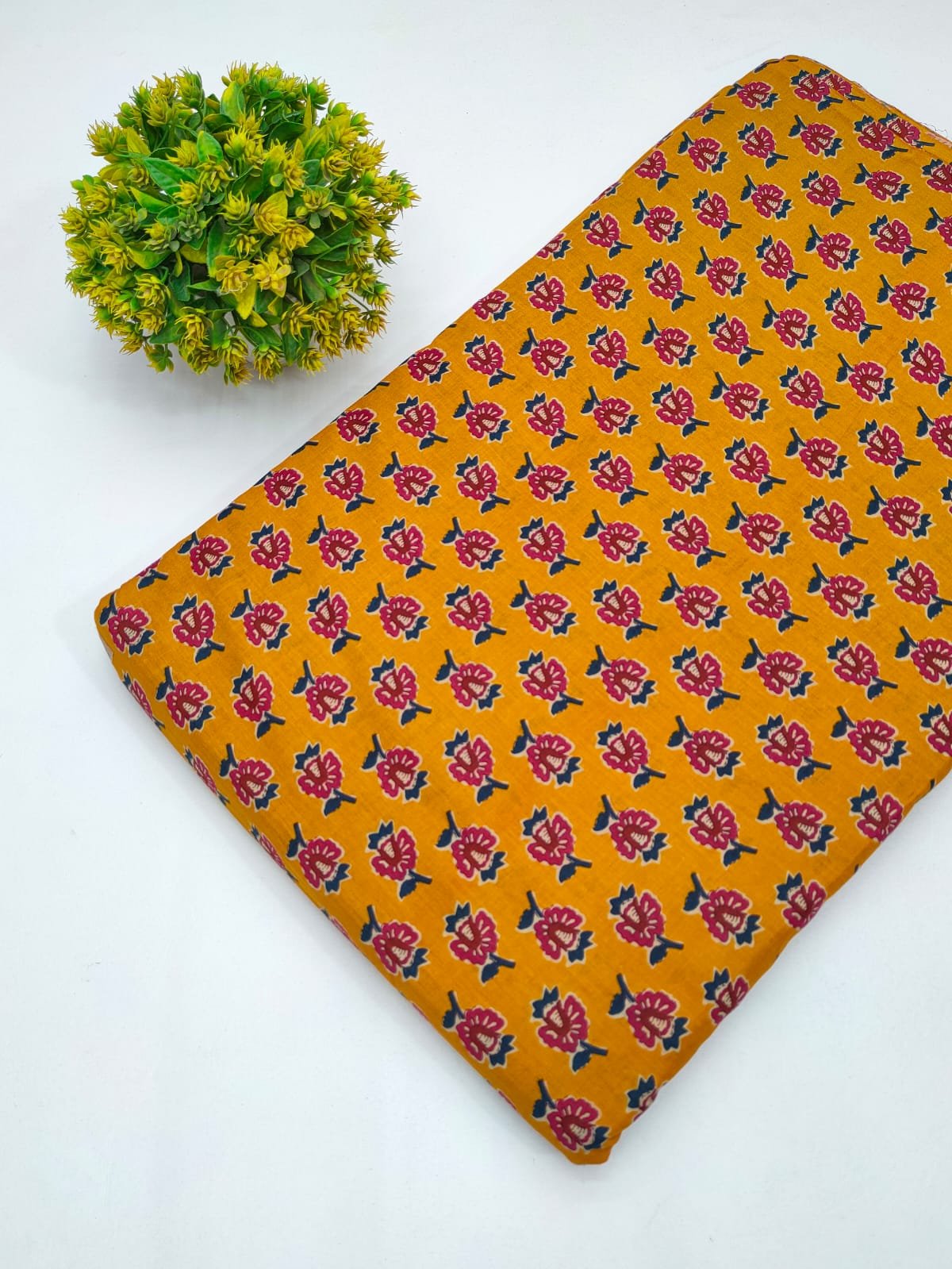 Cotton fabric dress material from sanganeri print with screen printing